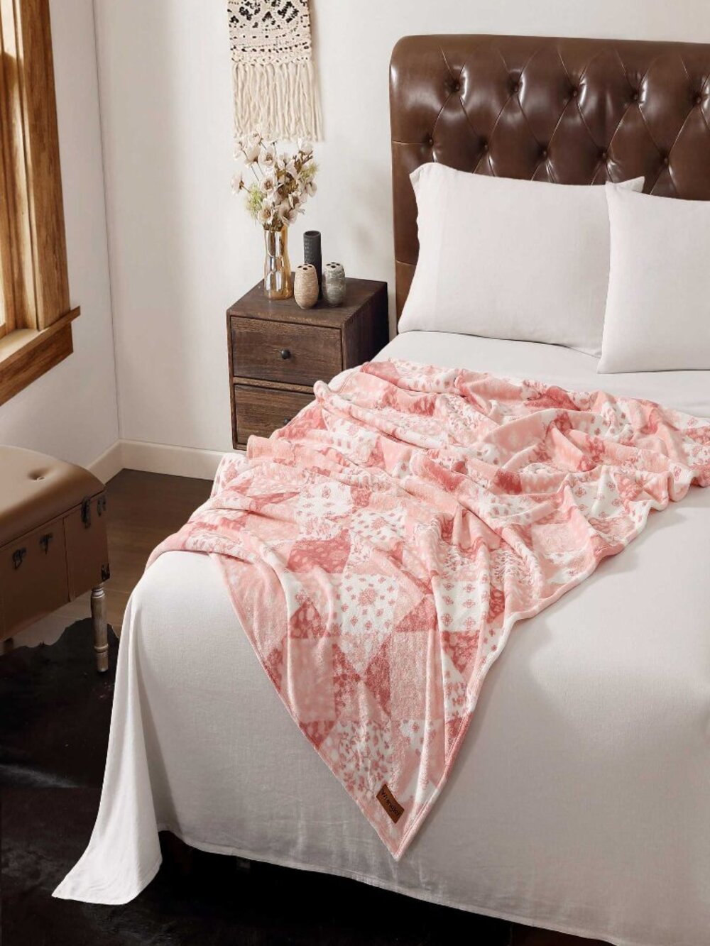 Wrangler - Throw Blanket, Ultra Soft Plush Americana Inspired Patchwork Soft